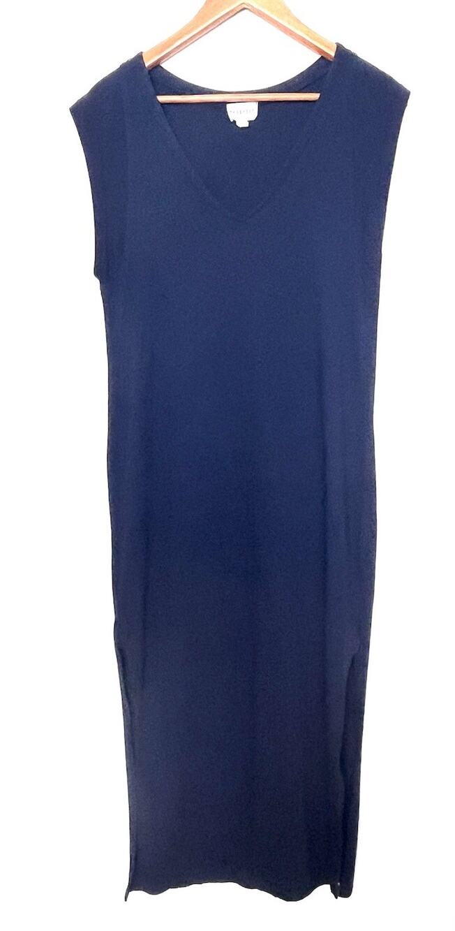 Felicite Cotton Sleeveless Dress with Side Slits Women’s Sz 3 (Medium) Blue